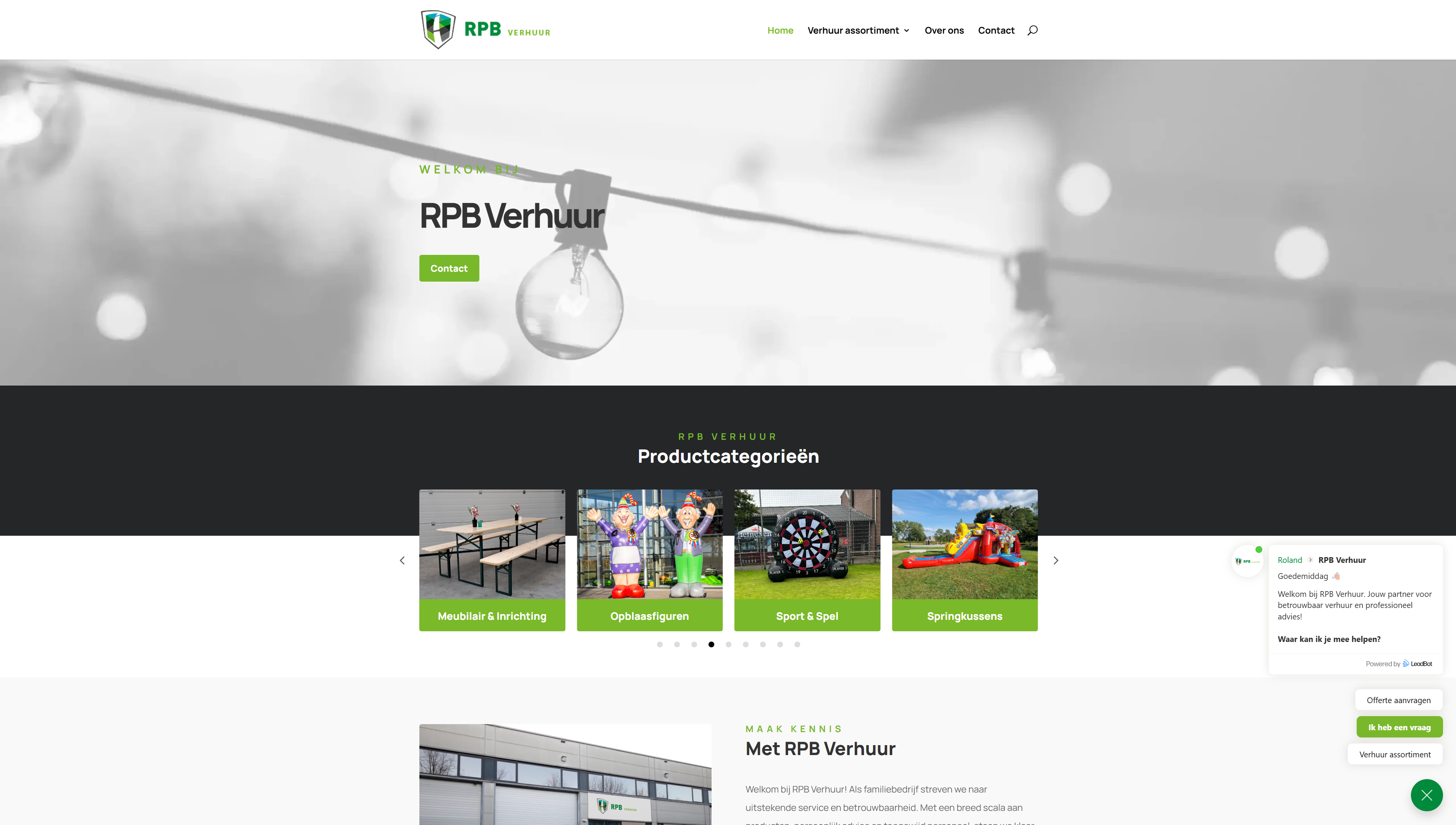 Homepagina RPB Verhuur 