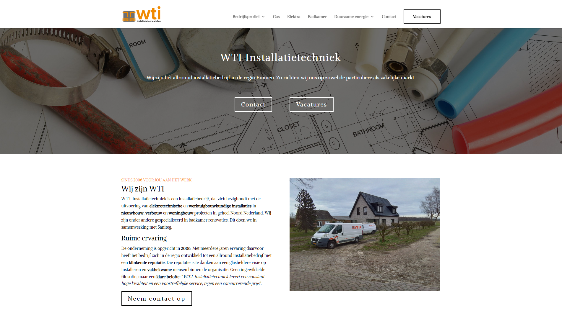 Website afgerond WTI Nieuwe website van WTI Installatietechniek